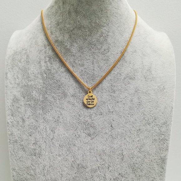 Gold Christian Bible Verse Scripture Necklace - Picture 3 of 3